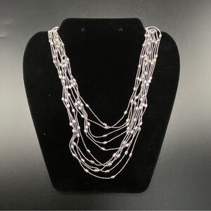 CHARMING CHARLIE Multi-Strand Silver Tone Necklace